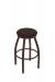 Holland's Misha #802 Backless Swivel Stool in Bronze Metal Finish and Brown Seat Cushion