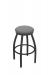 Holland's Misha #802 Backless Swivel Stool in Pewter Metal Finish and Gray Seat Cushion