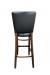 Trendler's Jacob Traditional Wood Bar Stool with Back in Black Vinyl - Back View
