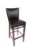 Trendler's Jacob Traditional Wood Bar Stool with Back in Black Vinyl