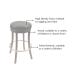 High density foam, resistant to sagging over time, wood, available in a variety of finishes to choose from, and metal footrest, available in a variety of finishes