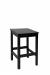 Trendler's Harris Square Backless Black Wood Barstool with Wood Seat