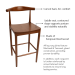Curved back, for comfort, saddle seat, contoured shape supports posture and stability naturally, made of European Beechwood