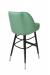 Trendler's HD Modern Metal Upholstered Bar Stool with Green Vinyl on Back and Seat - Backside