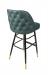 Metal Finish: Sandtex Black • Back Style: Tufted Back • Leg Ferrule Finish: Brass • Shown at Bar Height