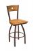 Holland's Voltaire #830 Swivel Barstool in Bronze Metal Finish and Medium Maple Seat and Back Wood Finish