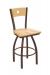 Holland's Voltaire #830 Swivel Barstool in Bronze Metal Finish and Natural Maple Seat and Back Wood Finish