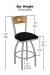 Holland's Voltaire Swivel Bar Height Stool Dimensions