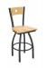 Holland's Voltaire #830 Swivel Barstool in Pewter Metal Finish and Natural Maple Seat and Back Wood Finish