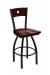 Holland's Voltaire Black Swivel Bar Stool with Dark Cherry Wood Back and Seat