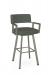 Amisco's Albert Taupe Metal Swivel Bar Stool with Green Fabric