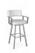 Amisco's Albert Silver Swivel Bar Stool with Arms - Front