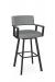 Amisco's Albert Comfortable Kitchen Island Black Bar Stool with Arms