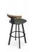 Amisco's Asher Scandinavian Kitchen Island Bar Stool with Low Back in Green - Back View