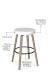 The seat is available in your choice of fabric or vinyl (free samples available!). The seat cushion is soft. This bar stool is made of solid birch wood and is available in 5 finishes.
