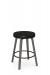 Amisco's Walden Gray Wood Backless Swivel Counter Stool in Black Vinyl