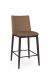 Amisco's Charlotte Modern Brown Bar Stool with Saddle Brown Faux Leather