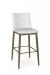 Amisco's Charlotte Gold Modern Bar Stool with Gray Fabric