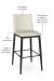 Features curved back for comfort, seat and back available in your choice of fabric or vinyl, firm seat cushion, and made of metal which is available in 10+ finishes.