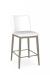 Amisco's Charlotte Champagne Gold Modern Bar Stool with White Seat and Back Cushion