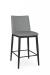 Amisco's Charlotte Black Modern Bar Stool with Houndstooth Gray Fabric