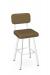 Amisco's Brixton White Metal Bar Stool with Saddle Color on Seat and Back Cushion