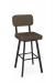 Amisco's Brixton Transitional Black Bar Stool with Brown Cushion