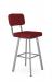 Amisco's Brixton Red Swivel Bar Stool with Back