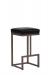 Wesley Allen's Hugo Modern Backless Bar Stool with Square Seat Sled Base in Espresso Brown