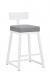 Wesley Allen's Pismo White Modern Bar Stool in Gray Seat Cushion