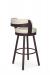 Amisco's Russell Industrial Swivel Counter Stool with Curved Back and Seat Cushion - Back View