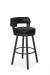 Amisco's Russell Industrial Black Swivel Bar Stool with Curved Back