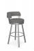 Amisco's Russell Industrial Silver Bar Stool with Gray Fabric