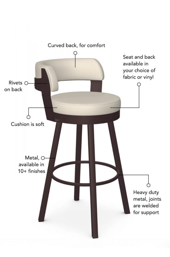 Buy Amisco's Russell Hammered Swivel Bar Stool - Free shipping!