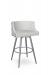 Amisco's Radcliff Gray Upholstered Transitional Bar Stool with Black Nailhead Trim on Back