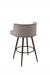 Amisco Radcliff Swivel Stool with Hammered Decorative Nails Outlining the Back