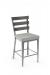 Amisco's Dexter Metal Stool with Hammered Wood Ladder Back and Square Seat Cushion