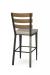 Amisco's Dexter Industrial Stationary Bar Stool with Wood Back, Seat Cushion, and Metal Frame - Back View