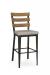 Amisco's Dexter Industrial Stationary Bar Stool with Wood Back, Seat Cushion, and Metal Frame