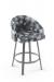 Amisco's Fresno Upholstered Swivel Counter Stool with Starburst Gray Pattern