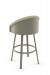 Amisco's Fresno Upholstered Swivel Bar Stool with Curved Back, Seat Cushion and Hammered Metal Backrest