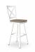 Amisco's Kent White Metal Swivel Bar Stool with Wood Seat and Cross Back