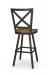 Amisco's Kent Industrial Swivel Bar Stool with Wood Seat and Cross Back Design - Back View