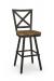 Amisco's Kent Industrial Swivel Bar Stool with Wood Seat and Cross Back Design