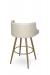 Amisco's Radcliff Luxe Modern Gold Swivel Bar Stool with Low Back - Back View