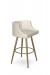 Amisco's Radcliff Luxe Modern Gold Swivel Bar Stool with Low Back - Side View