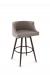 Amisco Radcliff Swivel Stool with Barrel-Shaped Back and Metal Base
