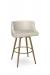 Amisco's Radcliff Luxe Modern Gold Swivel Bar Stool with Low Back