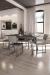 Amisco's Empire Chairs in Open-Concept Modern Kitchen and Dining Room, Monochromatic