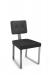 Amisco's Empire Modern Dining Chair with Button Tufted Back and Sled Base in Silver and Black
